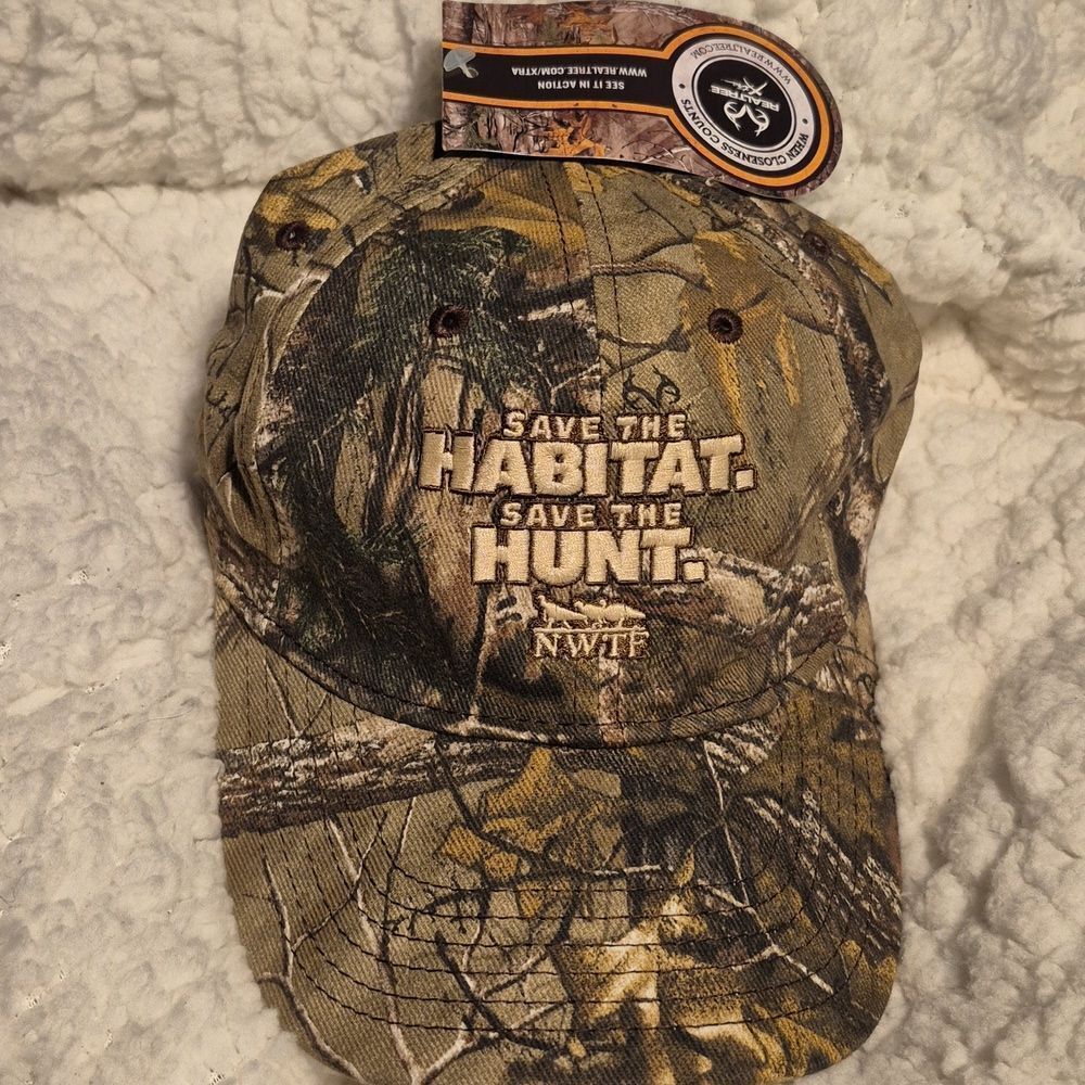 NWTF Save the Habitat Save the Hunt Turkey Stretchfit Hat - New